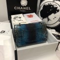 「#10105」Chanel South African python leather custom model with full deerskin lining 01112 25.5*7*16CM