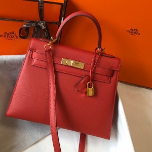 「#4013」 Hermes Bright Red Kelly 25cm