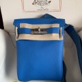 「#4120」Hermès blue HAC A DOS 18*8*25.5cm