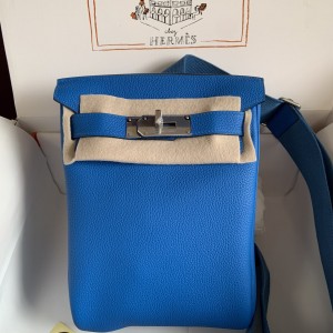 「#4120」Hermès blue HAC A DOS 18*8*25.5cm