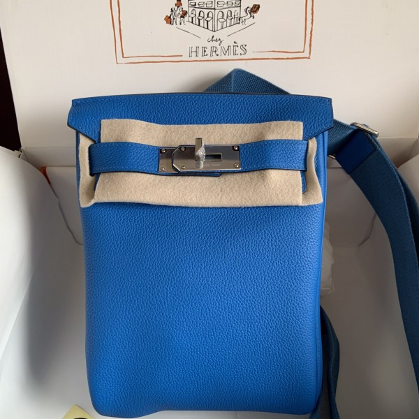 「#4120」Hermès blue HAC A DOS 18*8*25.5cm