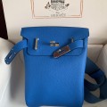 「#4120」Hermès blue HAC A DOS 18*8*25.5cm