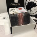 「#10107」Chanel South African python leather custom model with full deerskin lining 01112 25.5*7*16CM