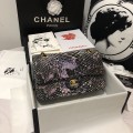 「#10108」Chanel South African python leather custom model with full deerskin lining 01112 25.5*7*16CM