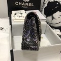 「#10108」Chanel South African python leather custom model with full deerskin lining 01112 25.5*7*16CM