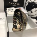 「#10109」Chanel South African python leather custom model with full deerskin lining 01112 25.5*7*16CM