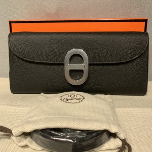 「#4122」Hermès Black silver buckle Chaine d'Ancre to go 24*10*2.5cm