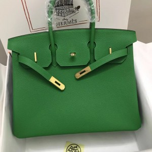 「#4132」Hermès Bamboo Green Silver Buckle Birkin Bag 30cm