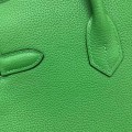 「#4132」Hermès Bamboo Green Silver Buckle Birkin Bag 30cm