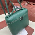 「#7127」Loro pian Extra Pocket L23.5 silver buckle - FAI8511 - 21✖️23.5✖️8cm - malachite green，Ostrich skin