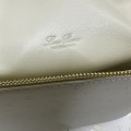 「#7128」Loro pian Extra Pocket L23.5 gold buckle - FAI8511 - 21✖️23.5✖️8cm - tender white，Ostrich skin