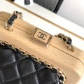 「#10128」Chanel small clutch wooden clip bag AS3053 12*12*7cm 「#10128」Chanel small clutch wooden clip bag AS3053 12*12*7cm