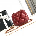 「#10131」Chanel Honey Red Mini 15.5*14*3Cm