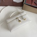 「#7135」Loro pian Extra bag L27 gold buckle - FAN4043 - 16cm*27 cm*10cm - White 「#7135」Loro pian Extra bag L27 gold buckle - FAN4043 - 16cm*27 cm*10cm - White