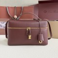 「#7137」Loro pian Extra bag L27 gold buckle - FAN4043 - 16cm*27 cm*10cm - Smoky Caramel 「#7137」Loro pian Extra bag L27 gold buckle - FAN4043 - 16cm*27 cm*10cm - Smoky Caramel