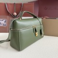 「#7143」Loro pian Extra bag L27 gold buckle - FAN4043 - 16cm*27 cm*10cm - lichen green 「#7143」Loro pian Extra bag L27 gold buckle - FAN4043 - 16cm*27 cm*10cm - lichen green