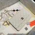 「#10150」Chanel Ohanel23b Lost Pearl Diamond Cube Chain WOC Bag 19cm