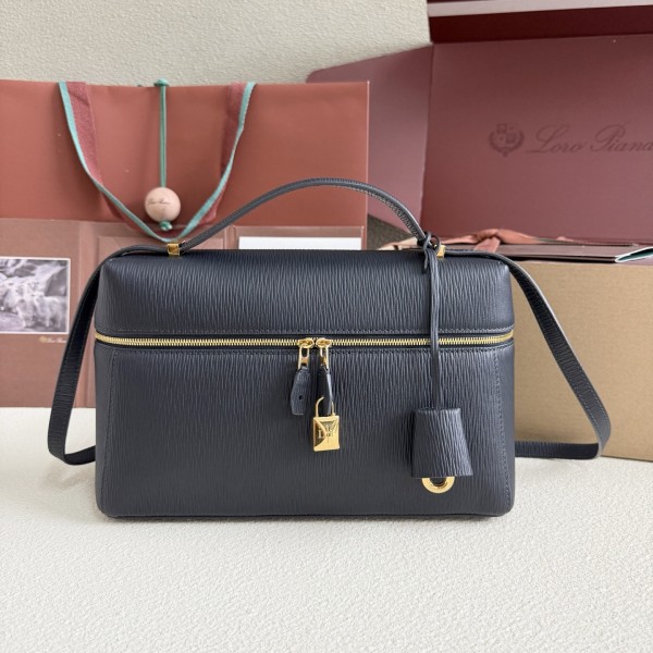 「#7144」Loro pian Extra bag L27 gold buckle - FAN4043 - 16cm*27 cm*10cm - blue water ripples 「#7144」Loro pian Extra bag L27 gold buckle - FAN4043 - 16cm*27 cm*10cm - blue water ripples
