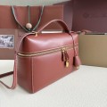 「#7145」Loro pian Extra bag L27 gold buckle - FAN4043 - 16cm*27 cm*10cm - reddish brown