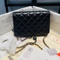 「#10151」Chanel Ohanel23b Lost Pearl Diamond Cube Chain WOC Bag 19cm