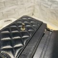 「#10151」Chanel Ohanel23b Lost Pearl Diamond Cube Chain WOC Bag 19cm
