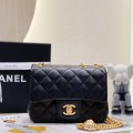 「#10176」Chanel 23s Black Camellia CF Prismatic Chain Bag AS4040 18cm (Small)