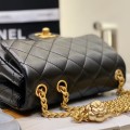 「#10176」Chanel 23s Black Camellia CF Prismatic Chain Bag AS4040 18cm (Small)
