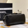 「#10176」Chanel 23s Black Camellia CF Prismatic Chain Bag AS4040 18cm (Small)
