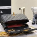 「#10176」Chanel 23s Black Camellia CF Prismatic Chain Bag AS4040 18cm (Small)