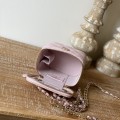 「#10179」 Chanel Pink Leather Box Bag 81186 10.5*8.5*7cm