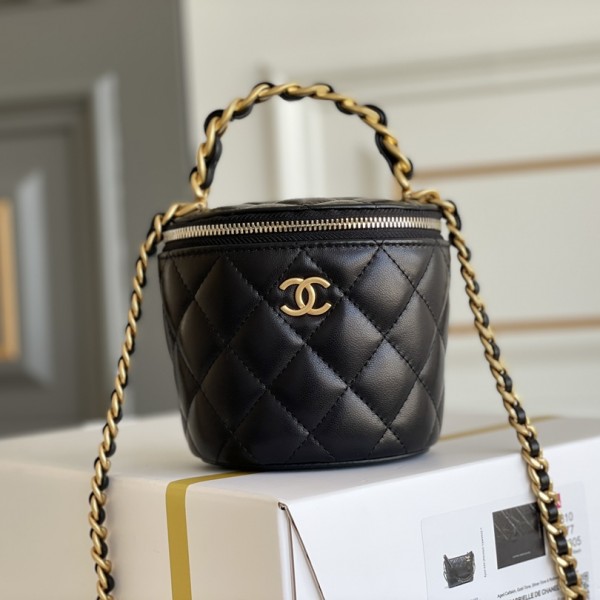「#10181」Chanel Handmade Chain Handle Cosmetic Bucket Bag 10.5*11.6*10.5cm