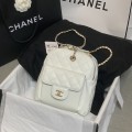 「#10182」Chanel white prismatic chain backpack AS0004#18*16*8cm