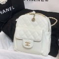 「#10182」Chanel white prismatic chain backpack AS0004#18*16*8cm