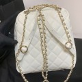 「#10182」Chanel white prismatic chain backpack AS0004#18*16*8cm