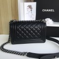 「#10184」Chanel Black Prismatic Silver Buckle Hot Mom Bag 67085 20cm 「#10184」Chanel Black Prismatic Silver Buckle Hot Mom Bag 67085 20cm