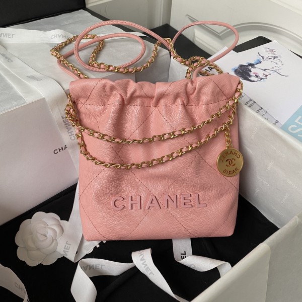 「#10186」Chanel pink mini 22 bag AS3980 19*20*6cm 「#10186」Chanel pink mini 22 bag AS3980 19*20*6cm
