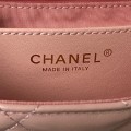 「#10189」Chanel pink 23K cowhide wide shoulder strap shoulder bag AS4423 13.5*20.5*5cm