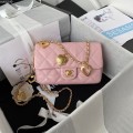 「#10206」Chanel CF metal heart pendant peach heart bag AS3457 14*20*8cm