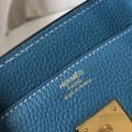 「#4144」 Hermès Lake Blue Gold Buckle Birkin Bag 30cm