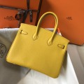 「#4145」 Hermès Amber Yellow Gold Buckle Birkin Bag 30cm