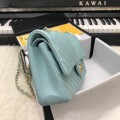 「#10224」Chanel Macaron Blue Gold Buckle 2018 Big V 25cm 「#10224」Chanel Macaron Blue Gold Buckle 2018 Big V 25cm