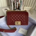 「#10232」Chanel Red Ribbed Gold Buckle Hot Mom Bag 67085 20cm 「#10232」Chanel Red Ribbed Gold Buckle Hot Mom Bag 67085 20cm