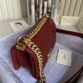 「#10232」Chanel Red Ribbed Gold Buckle Hot Mom Bag 67085 20cm 「#10232」Chanel Red Ribbed Gold Buckle Hot Mom Bag 67085 20cm