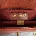 「#10232」Chanel Red Ribbed Gold Buckle Hot Mom Bag 67085 20cm 「#10232」Chanel Red Ribbed Gold Buckle Hot Mom Bag 67085 20cm
