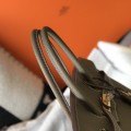 「#4147」Hermès Elephant Grey Gold Buckle Birkin Bag 30cm