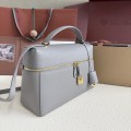 「#7149」Loro pian Extra bag L27 gold buckle - FAN4043 - 16cm*27 cm*10cm - pearl gray 「#7149」Loro pian Extra bag L27 gold buckle - FAN4043 - 16cm*27 cm*10cm - pearl gray