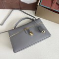 「#7149」Loro pian Extra bag L27 gold buckle - FAN4043 - 16cm*27 cm*10cm - pearl gray 「#7149」Loro pian Extra bag L27 gold buckle - FAN4043 - 16cm*27 cm*10cm - pearl gray