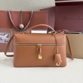 「#7150」Loro pian Extra bag L27 gold buckle - FAN4043 - 16cm*27 cm*10cm - warm brown 「#7150」Loro pian Extra bag L27 gold buckle - FAN4043 - 16cm*27 cm*10cm - warm brown