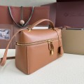 「#7150」Loro pian Extra bag L27 gold buckle - FAN4043 - 16cm*27 cm*10cm - warm brown 「#7150」Loro pian Extra bag L27 gold buckle - FAN4043 - 16cm*27 cm*10cm - warm brown