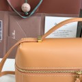 「#7151」Loro pian Extra bag L27 gold buckle - FAN4043 - 16cm*27 cm*10cm - cinnamon orange